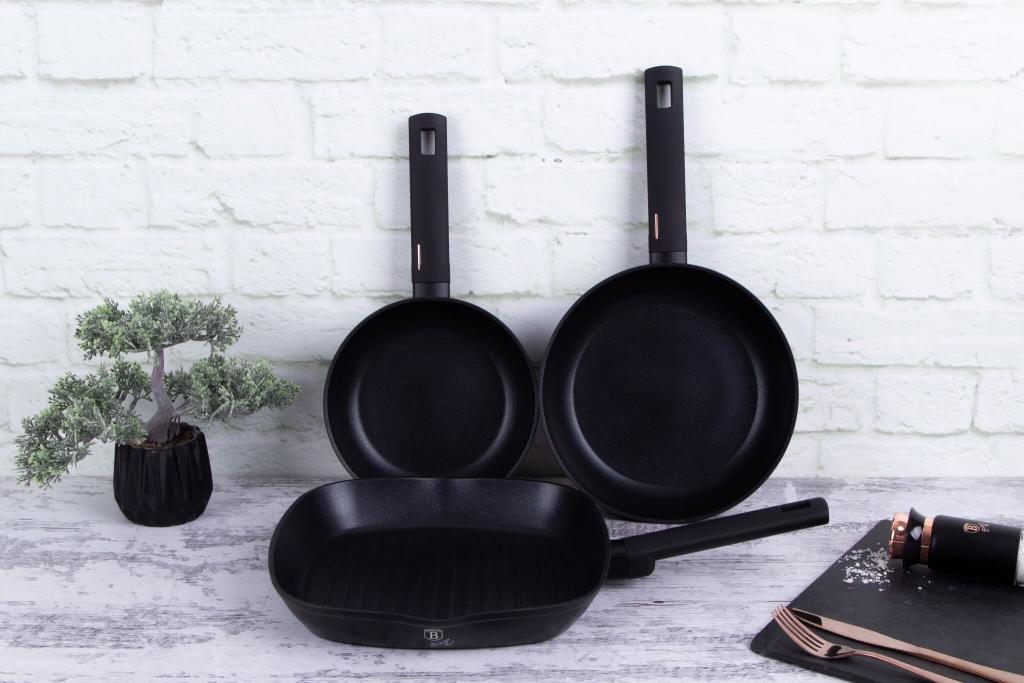 Berlinger Haus BH/7096 Monaco Collection Bratpfannen Set 3 tlg. in schwarz