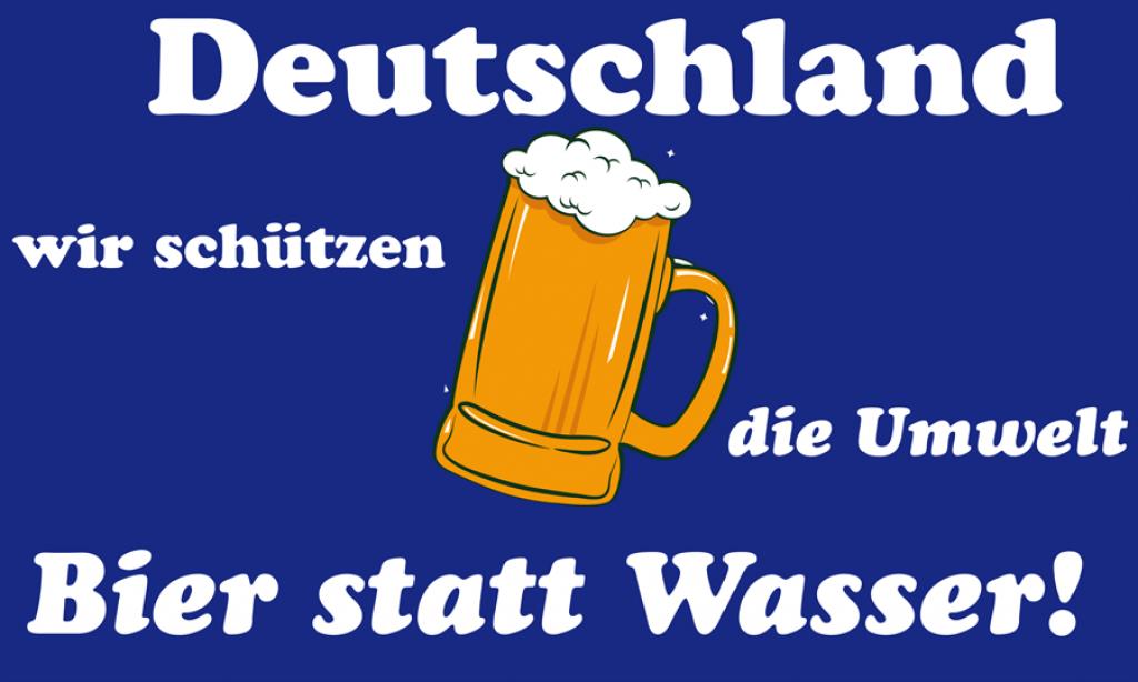Flagge BIER STATT WASSER 90 x 150 cm mit 2 Messingösen
