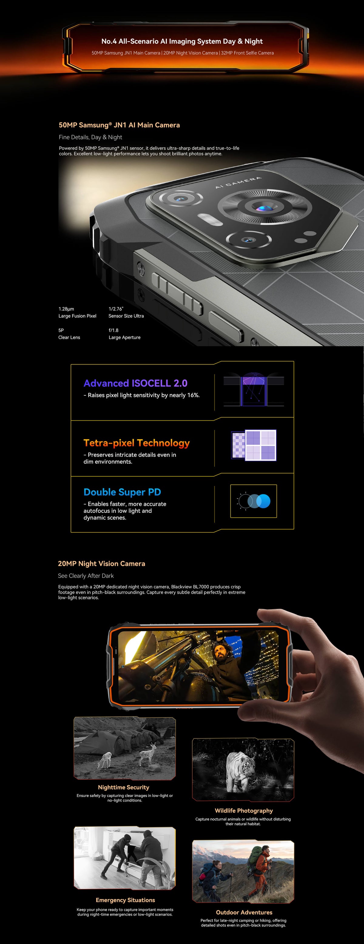 Kameraeigenschaften des Blackview BL7000 Pro