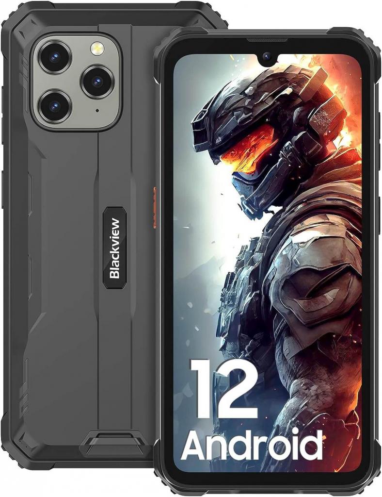 Blackview BV5300 pro schwarz Vorder- und Rückseite mit Android 12