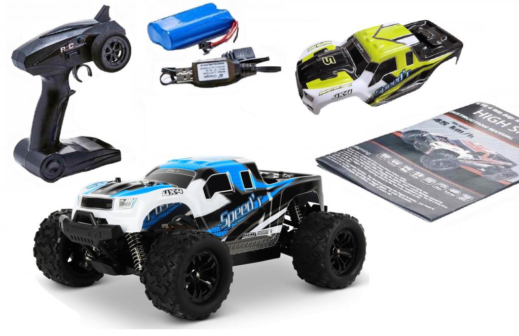 Blij´r Speed´r Blau ferngesteuertes RC Auto 45 km/h, 1:18, 2 Akkus, Allrad, 100m, Monstertruck