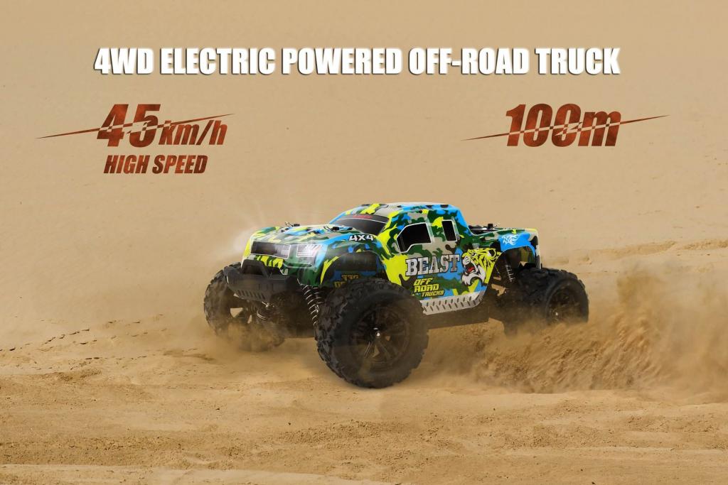 Blij´r Beast Blue ferngesteuertes RC Auto 45 km/h, 1:18, 2 Akkus, Allrad, 100m, Monstertruck