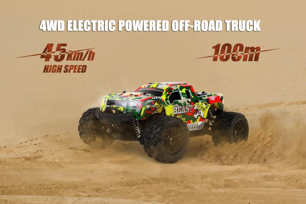 Blij´r Beast Red ferngesteuertes RC Auto 45 km/h, 1:18, 2 Akkus, Allrad, 100m, Monstertruck