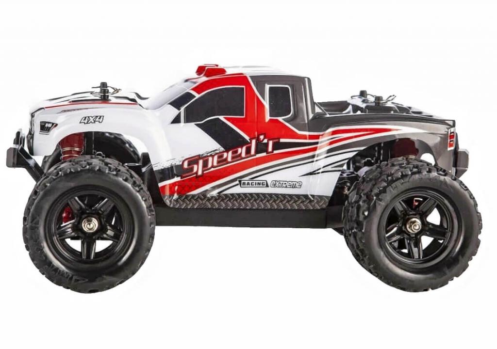 Blij´r Speed´r Rot ferngesteuerter RC Monstertruck 45 km/h, 1:18, 2 Akkus, Allrad, 100m, Funk Auto