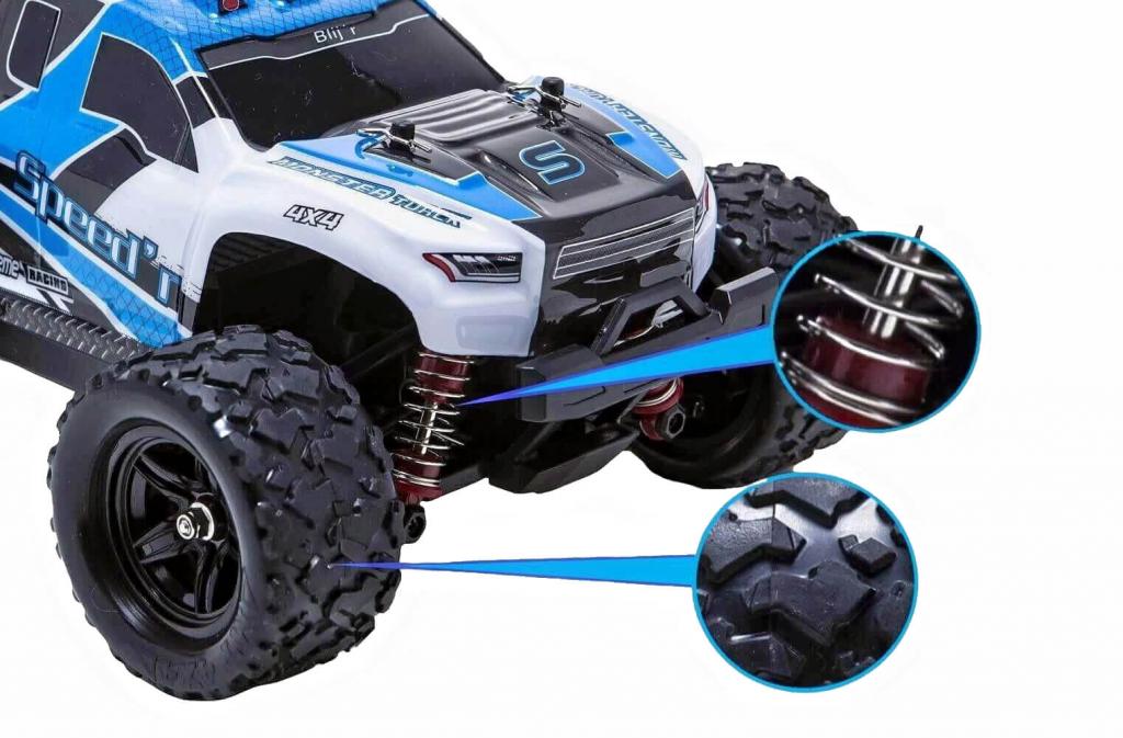 Blij´r Speed´r Blau ferngesteuertes RC Auto 45 km/h, 1:18, 2 Akkus, Allrad, 100m, Monstertruck
