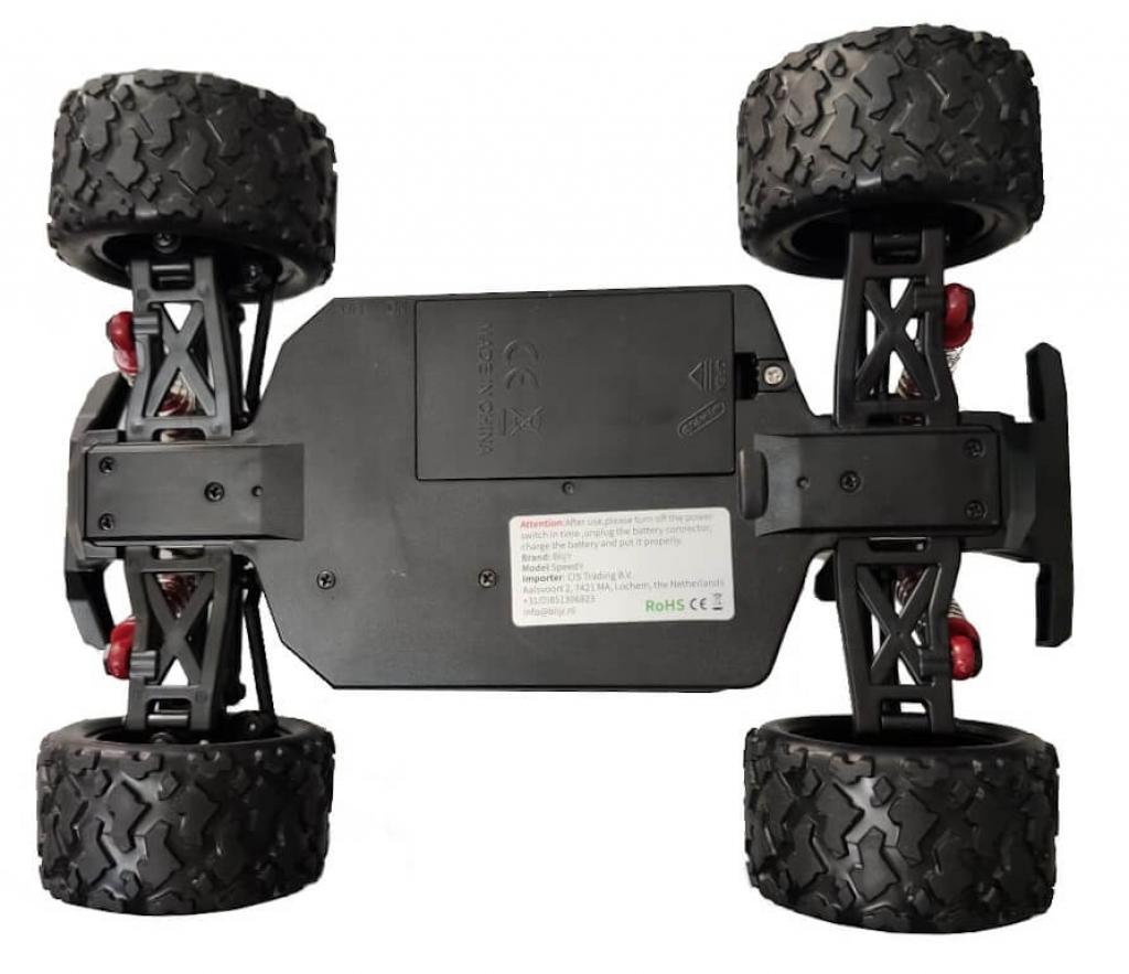 Blij´r Speed´r Rot ferngesteuerter RC Monstertruck 45 km/h, 1:18, 2 Akkus, Allrad, 100m, Funk Auto