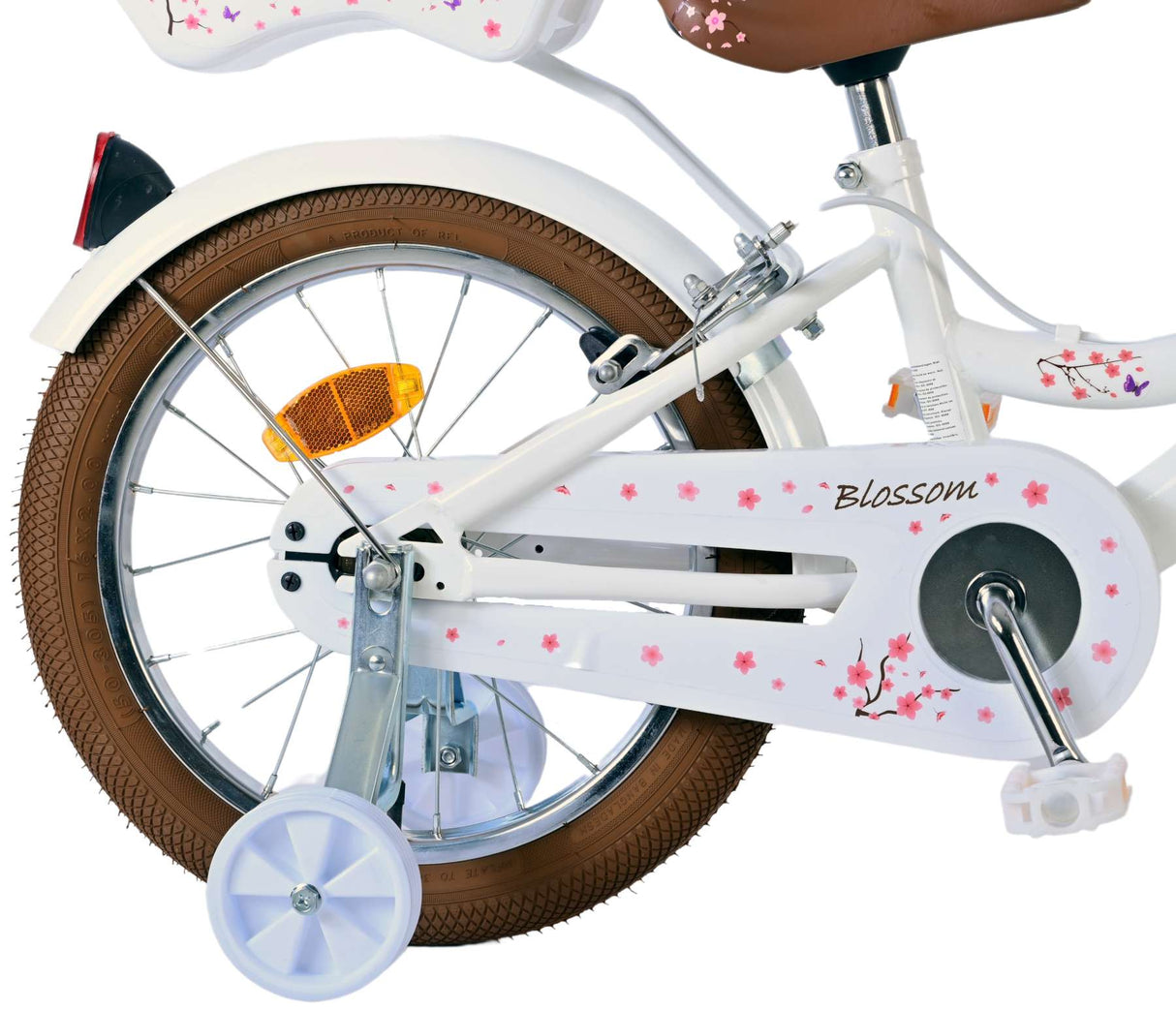 Volare Blossom Kinderfahrrad - Mädchen - 16 Zoll - Weiß - Zweihandbremsen