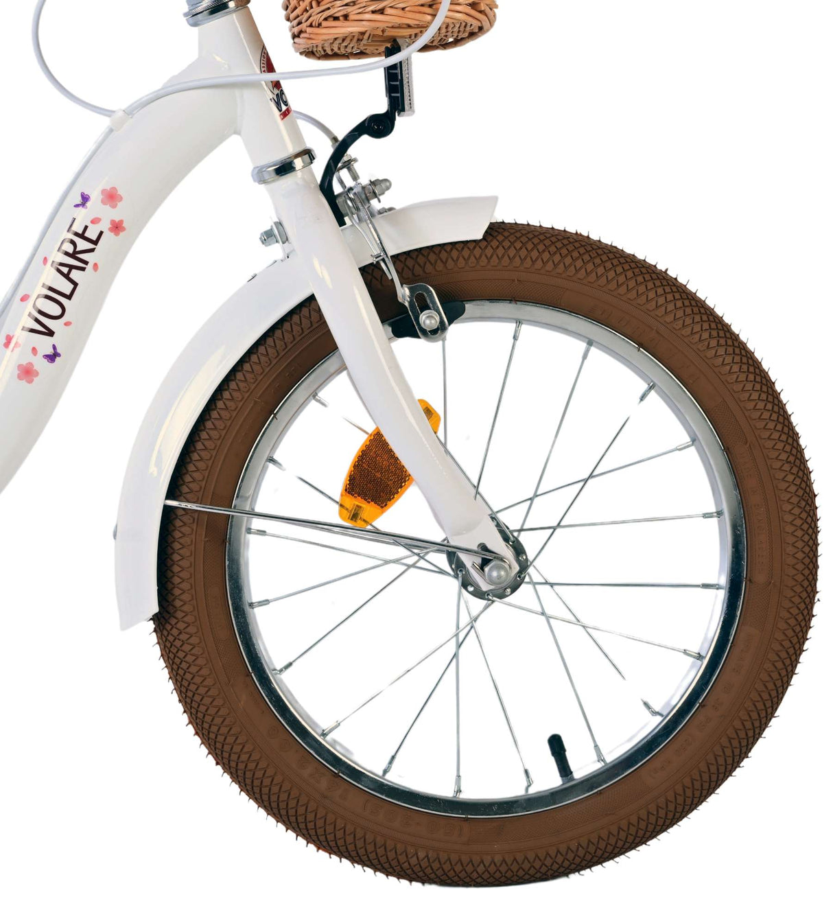 Volare Blossom Kinderfahrrad für Mädchen - 16 Zoll - Weiß mit Handbremsen