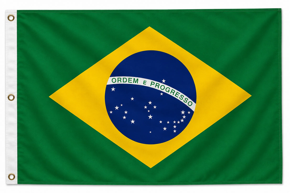 Flagge Brasilien 90 x 150 cm Fahne mit 2 Ösen 100g/m² Stoffgewicht Hissflagge f. Mast