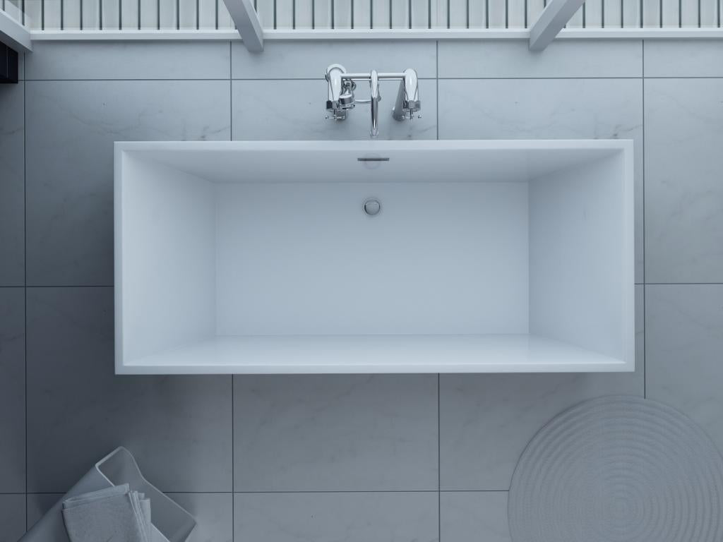 PureHaven freistehende Luxus Acryl-Badewanne 170x80 cm elegant inkl. Siphon Überlaufschutz leicht zu pflegende Oberfläche extra starker Rahmen Weiß