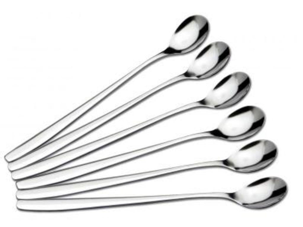 chg 6 x Longdrink-/Joghurtlöffel lange Latte Macciatto Löffel Joghurt langstielig