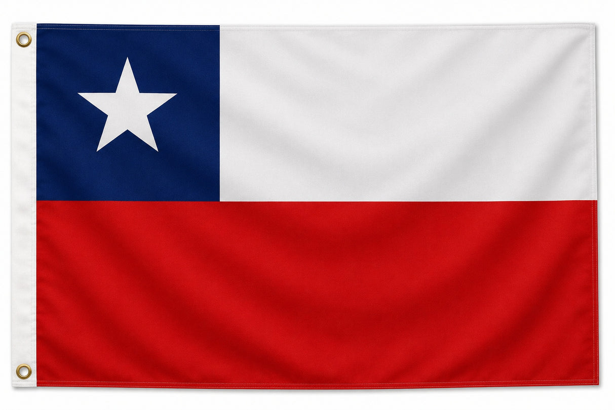 Flagge Chile 250 x 150 cm Fahne mit 3 Ösen 100g/m² Stoffgewicht Hissflagge für Mast