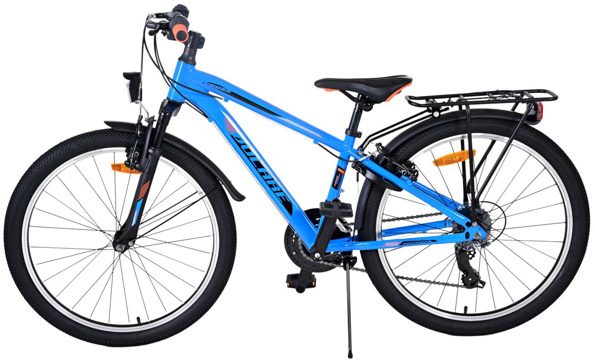 Volare Cross Kinderfahrrad - Jungen - 24 Zoll - Blau - 18-Gang - Zweihandbremsen
