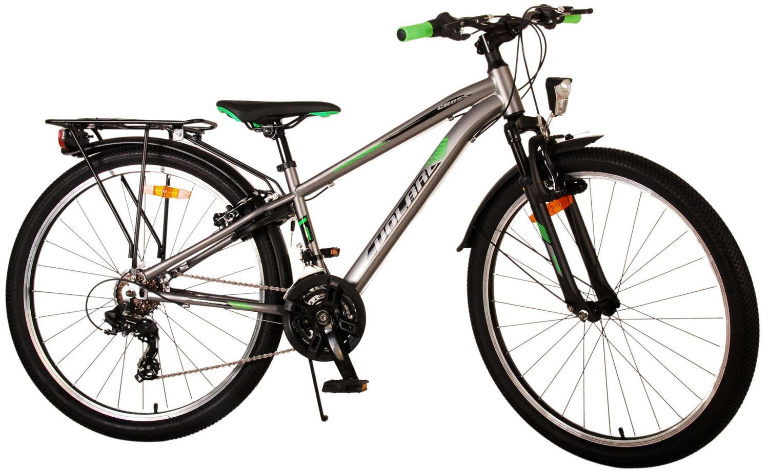 Volare Cross Kinderfahrrad - Jungen - 26 Zoll - Grau - 18 Gänge - Zweihandbremsen