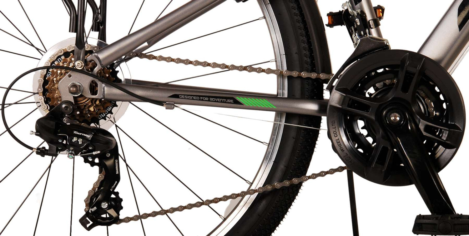 Volare Cross Kinderfahrrad - Jungen - 26 Zoll - Grau - 18 Gänge - Zweihandbremsen