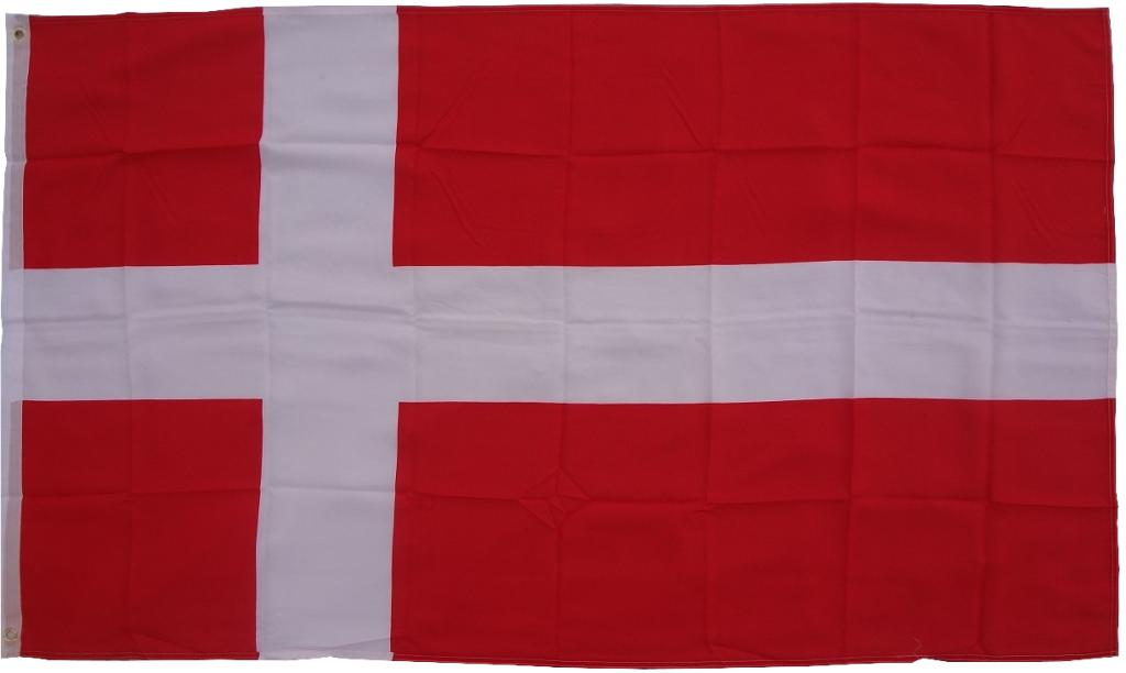 Flagge Dänemark 90 x 150 cm Fahne mit 2 Ösen 100g/m² Stoffgewicht Hissflagge für Mast