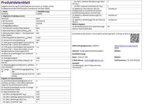 Produktdatenblatt