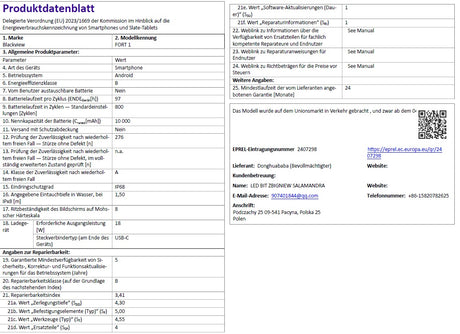 Produktdatenblatt