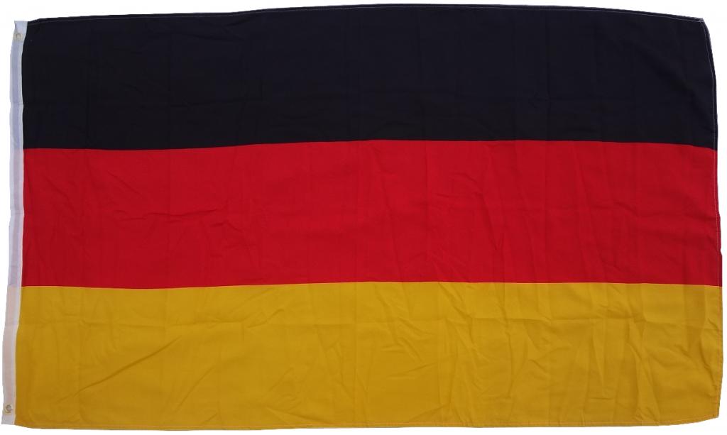 Flagge Deutschland 90 x 150 cm Fahne mit 2 Ösen 100g/m² Stoffgewicht Hissflagge Mast