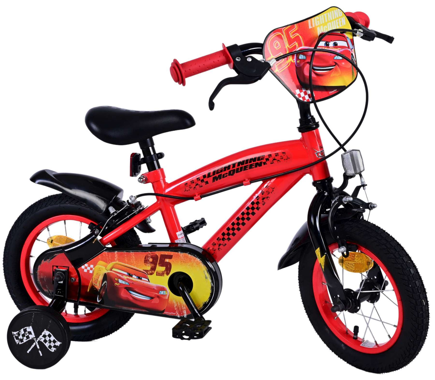 Volare Disney Cars 12-Zoll-Kinderfahrrad mit zwei Handbremsen - Sicherheit, Komfort und Spaß in einem!