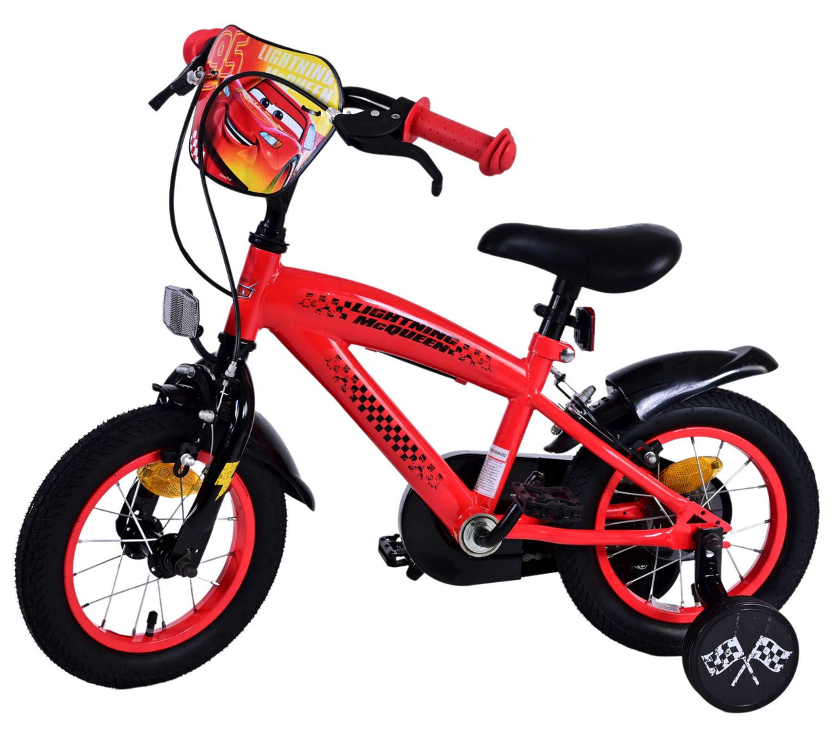 Volare Disney Cars 12-Zoll-Kinderfahrrad mit zwei Handbremsen - Sicherheit, Komfort und Spaß in einem!