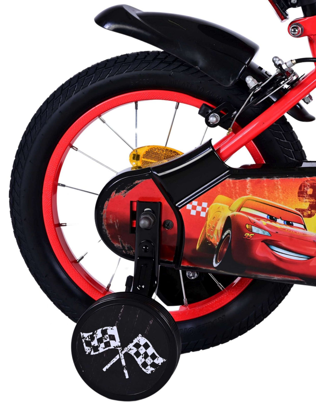 Volare Disney Cars 14-Zoll-Kinderfahrrad Rot mit zwei Handbremsen - Sicherheit, Komfort und langanhaltende Freude!