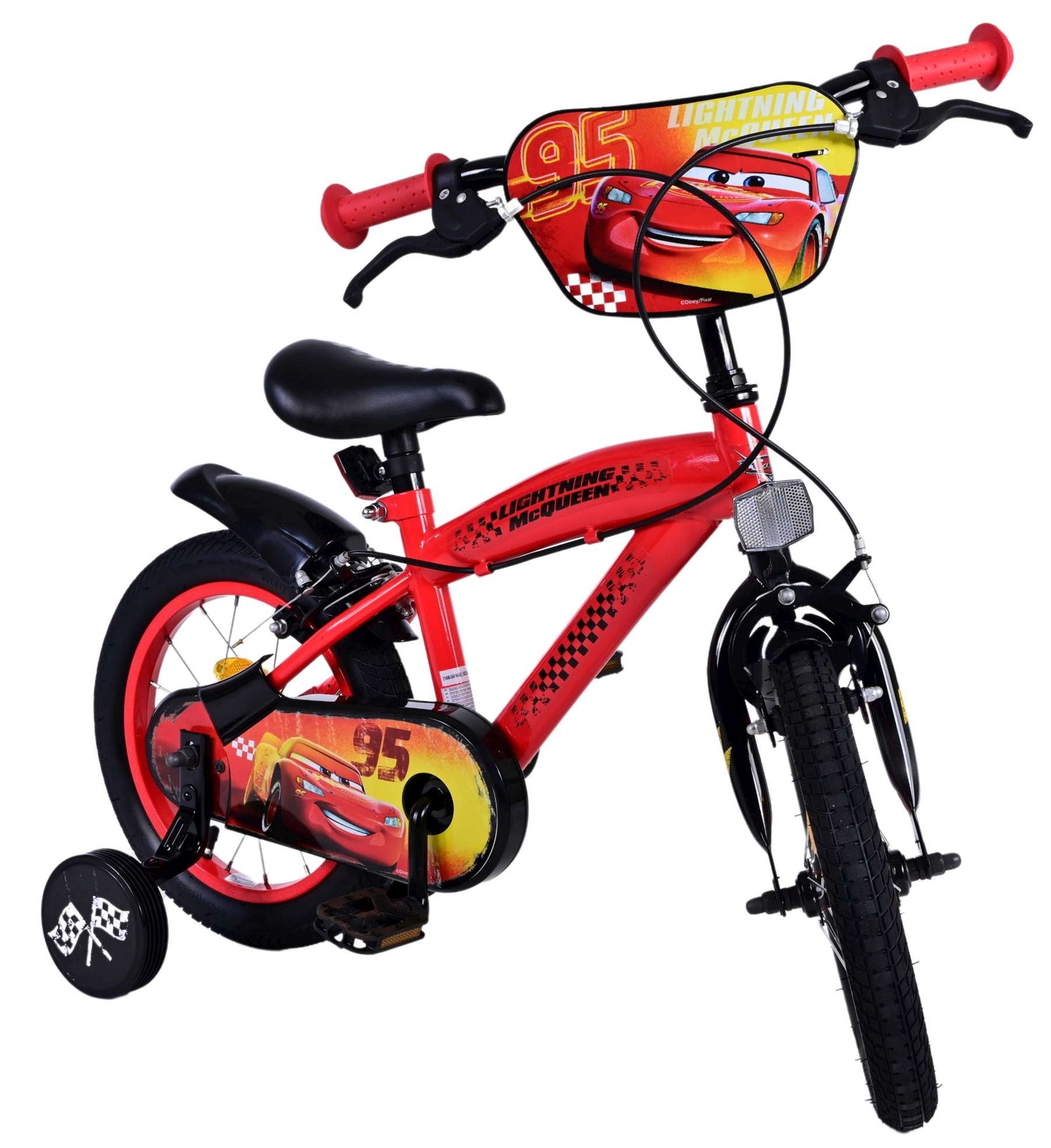 Volare Disney Cars 14-Zoll-Kinderfahrrad Rot mit zwei Handbremsen - Sicherheit, Komfort und langanhaltende Freude!