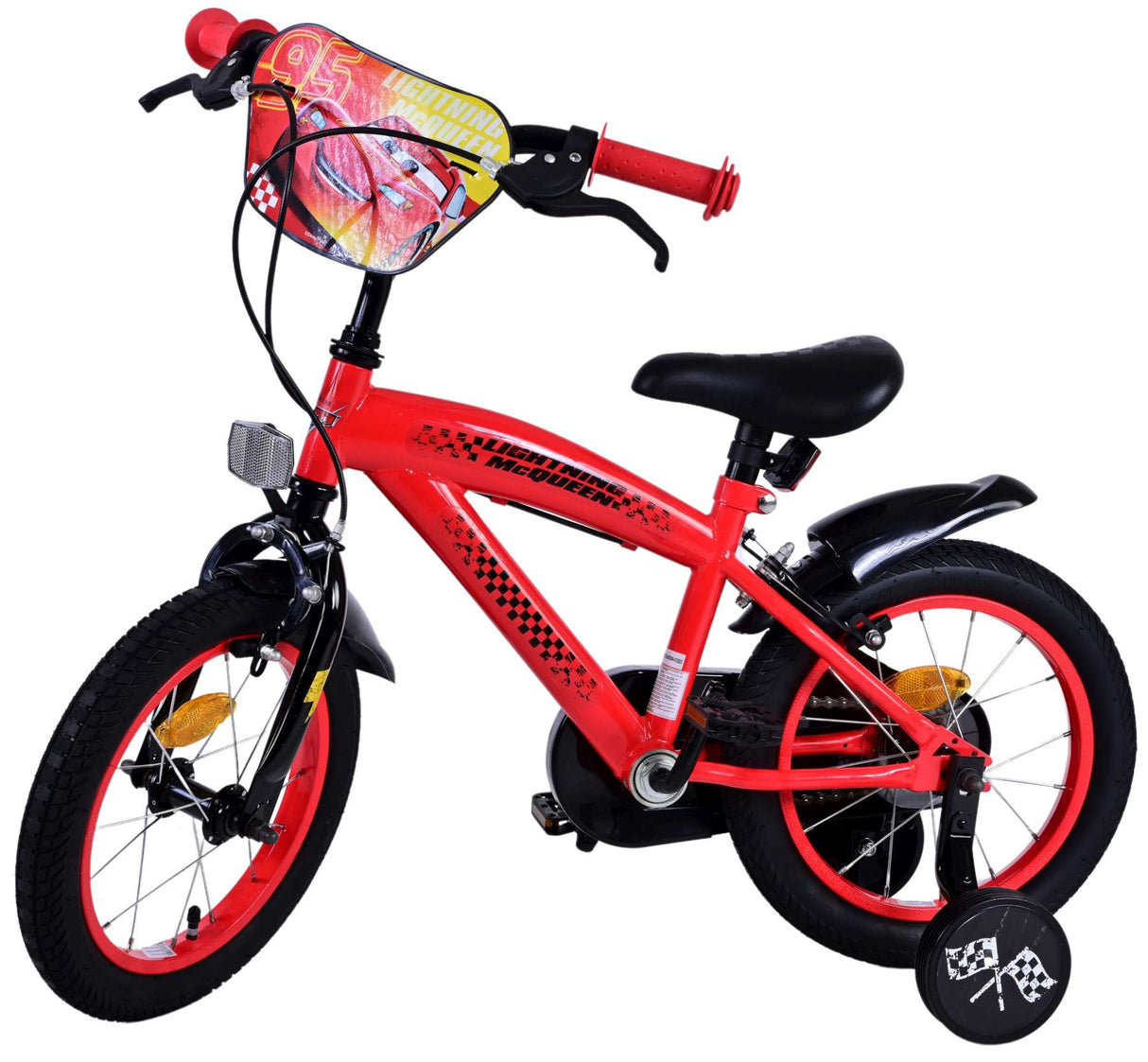 Volare Disney Cars 14-Zoll-Kinderfahrrad Rot mit zwei Handbremsen - Sicherheit, Komfort und langanhaltende Freude!