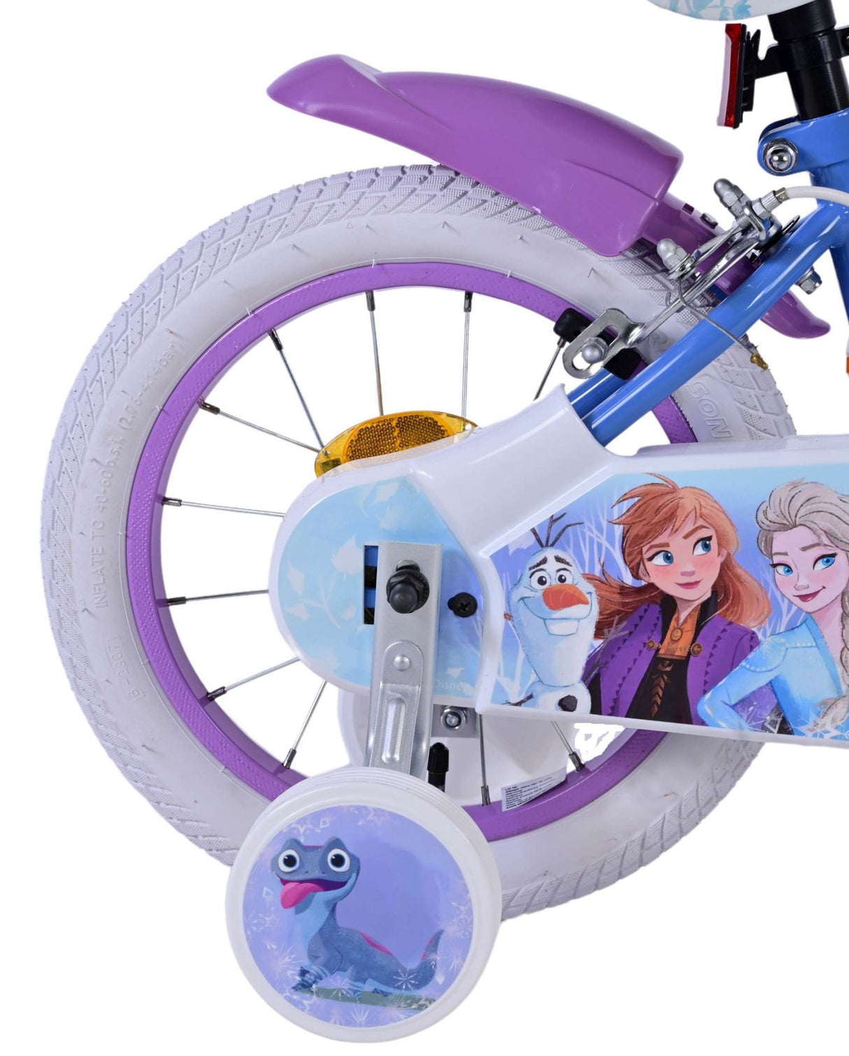 Volare Disney Frozen 2 14-Zoll-Kinderfahrrad Blau/Lila - Sicherheit, Spaß und Stil in einem!