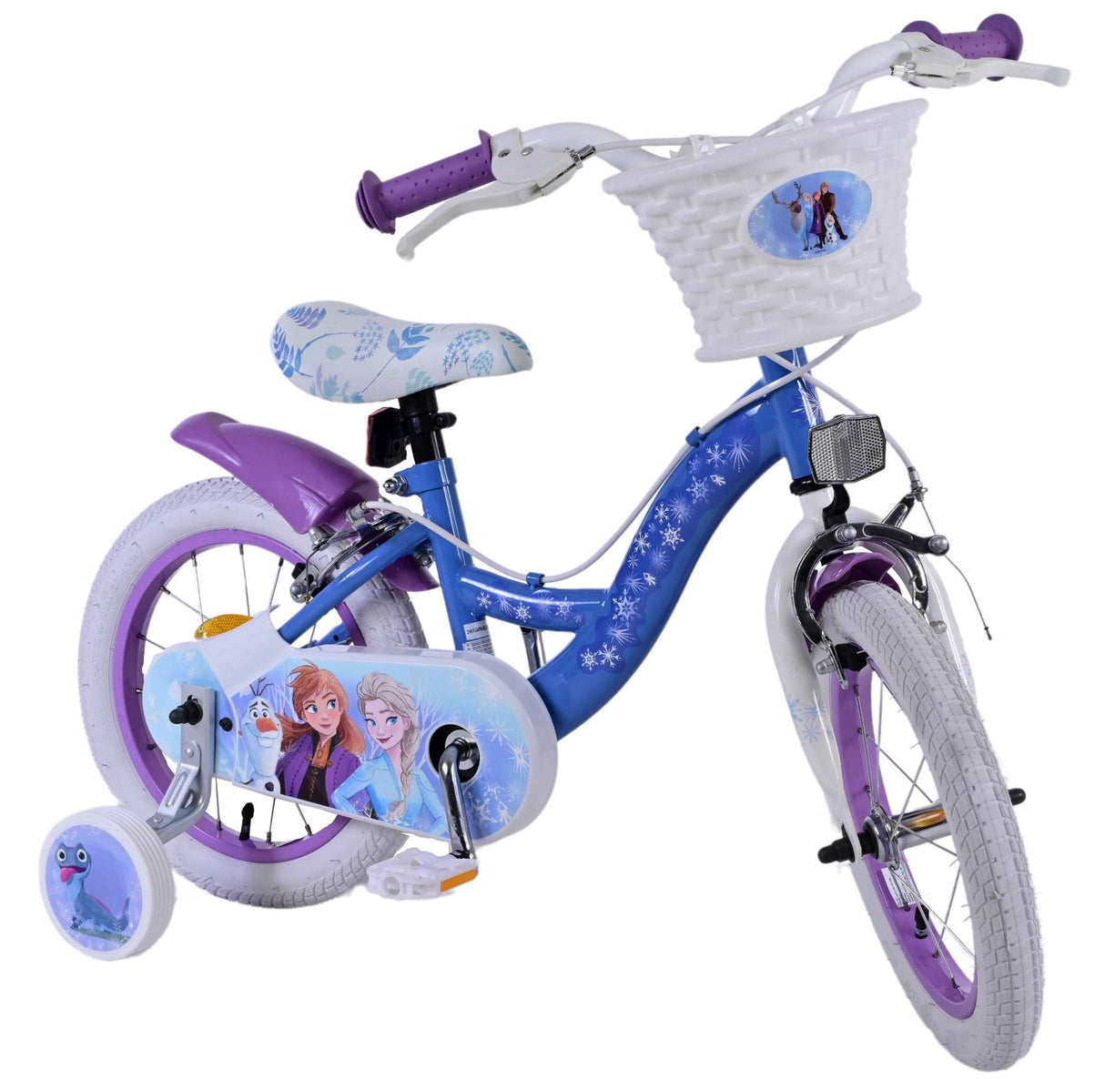 Volare Disney Frozen 2 14-Zoll-Kinderfahrrad Blau/Lila - Sicherheit, Spaß und Stil in einem!