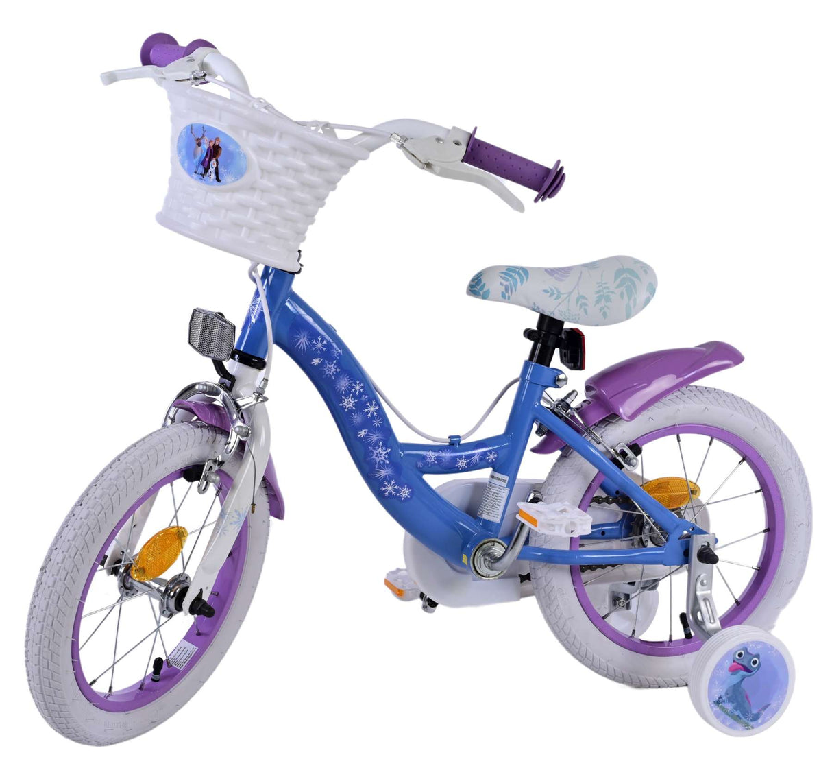Volare Disney Frozen 2 Kinderfahrrad - Mädchen - 14 Zoll - Blau/Lila - Zweihandbremsen