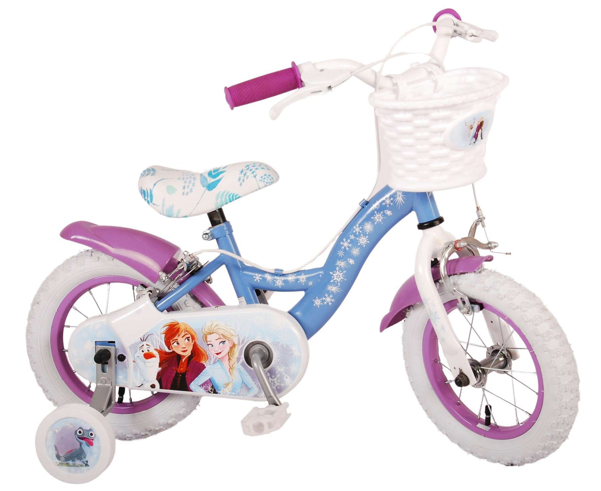 Volare Disney Frozen 2 12-Zoll-Kinderfahrrad Blau/Lila mit zwei Handbremsen - Sicherheit, Spaß und Stil in einem!