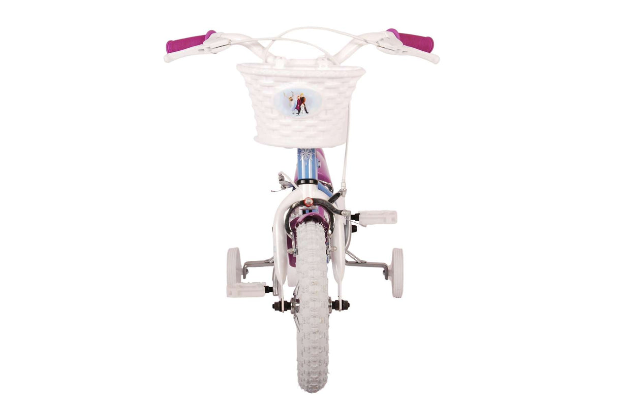 Volare Disney Frozen 2 12-Zoll-Kinderfahrrad Blau/Lila mit zwei Handbremsen - Sicherheit, Spaß und Stil in einem!
