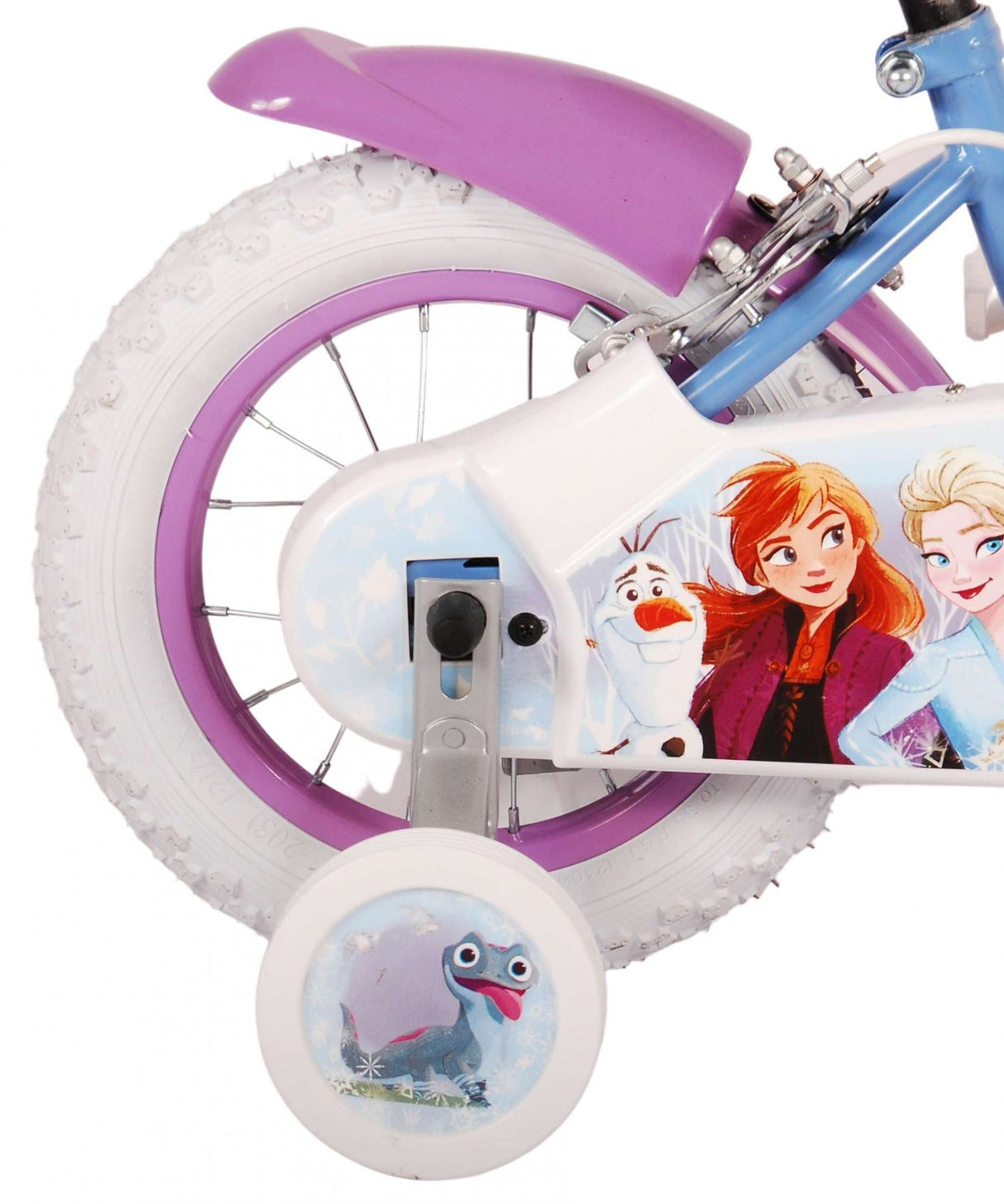 Volare Disney Frozen 2 12-Zoll-Kinderfahrrad Blau/Lila mit zwei Handbremsen - Sicherheit, Spaß und Stil in einem!