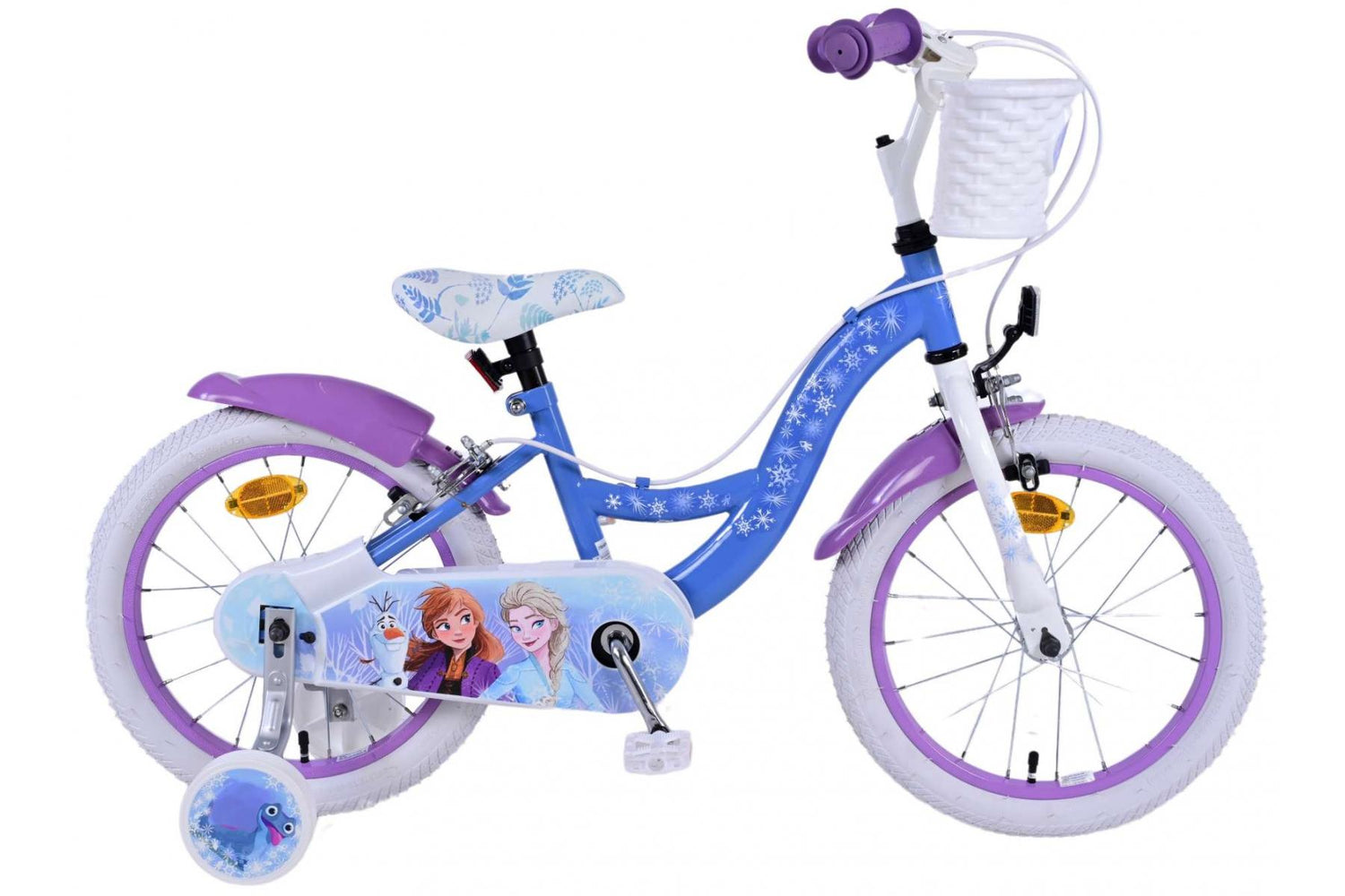 Disney Frozen 2 Kinderfahrrad - Mädchen - 16 Zoll - Blau/Lila - Zweihandbremsen