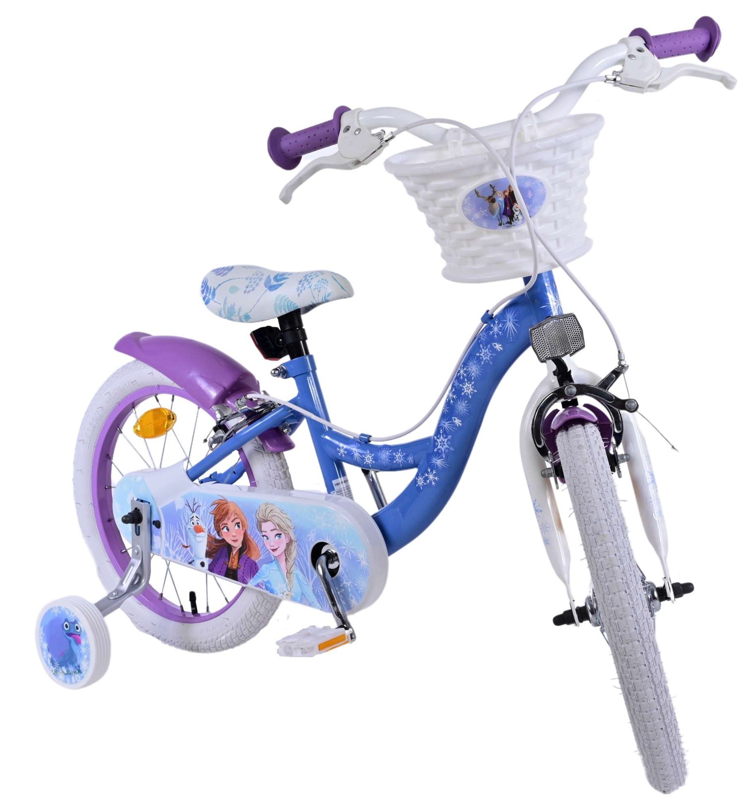 Disney Frozen 2 Kinderfahrrad - Mädchen - 16 Zoll - Blau/Lila - Zweihandbremsen
