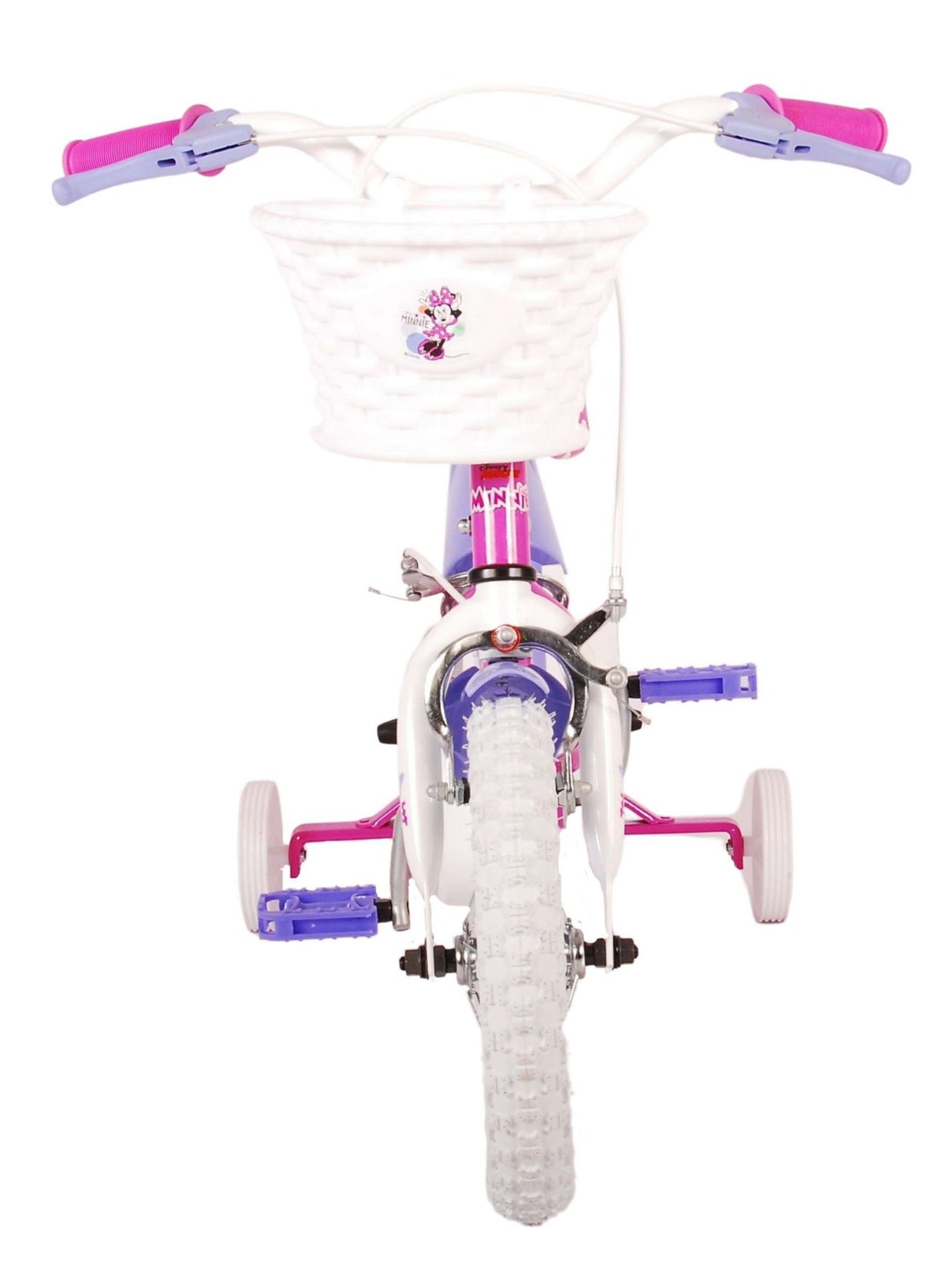 Volare Disney Minnie Cutest Ever Kinderfahrrad - 12 Zoll - Pink - 2 Handbremsen, abnehmbare Stützräder, offiziell lizenziertes Produkt