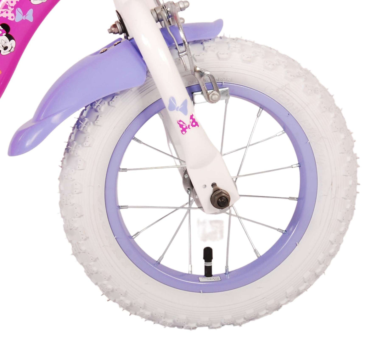 Volare Disney Minnie Cutest Ever Kinderfahrrad - 12 Zoll - Pink - 2 Handbremsen, abnehmbare Stützräder, offiziell lizenziertes Produkt