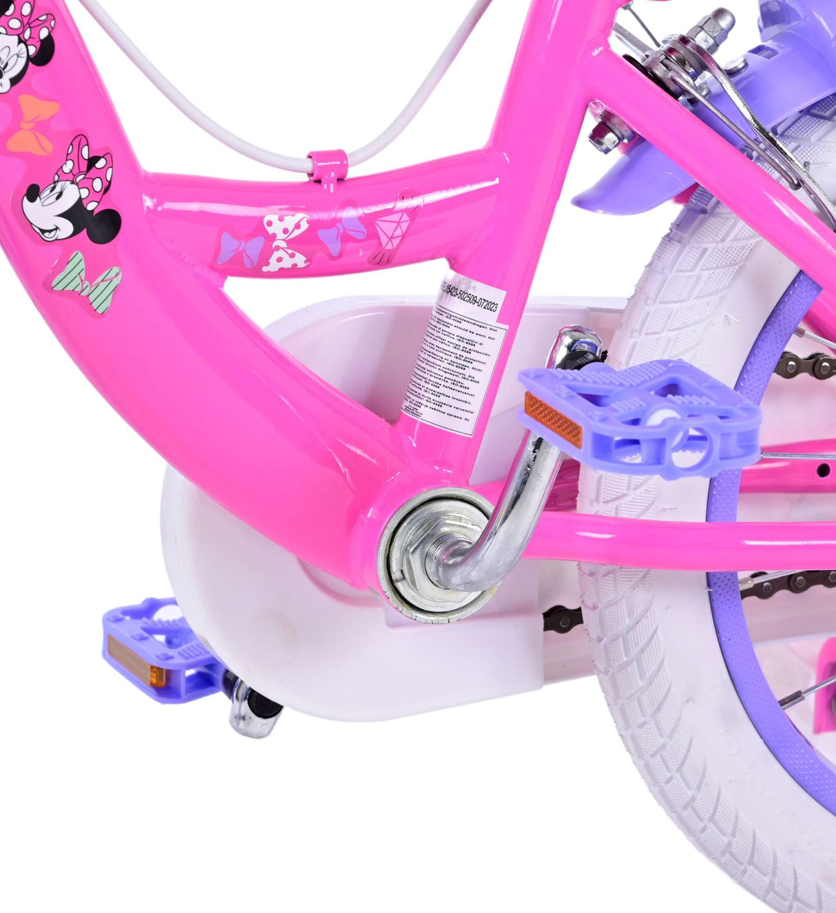 Volare Disney Minnie Cutest Ever 14 Zoll Kinderfahrrad Pink - Sicherheit und Komfort mit abnehmbaren Seitenrädern und Korb