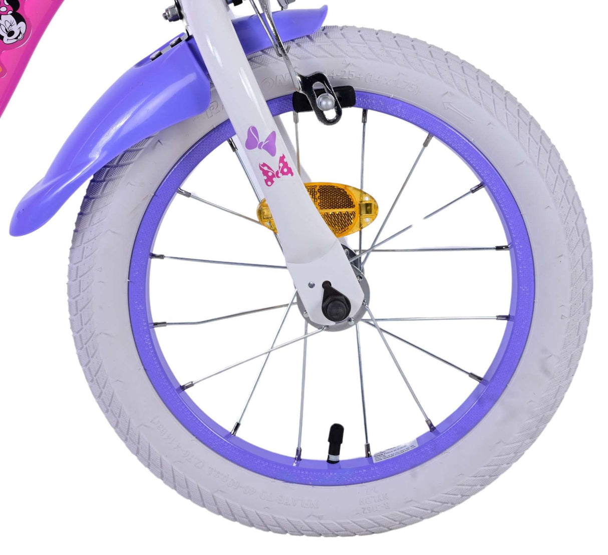 Volare Disney Minnie Kinderfahrrad - Mädchen - 14 Zoll - Rosa - Zwei Handbremsen