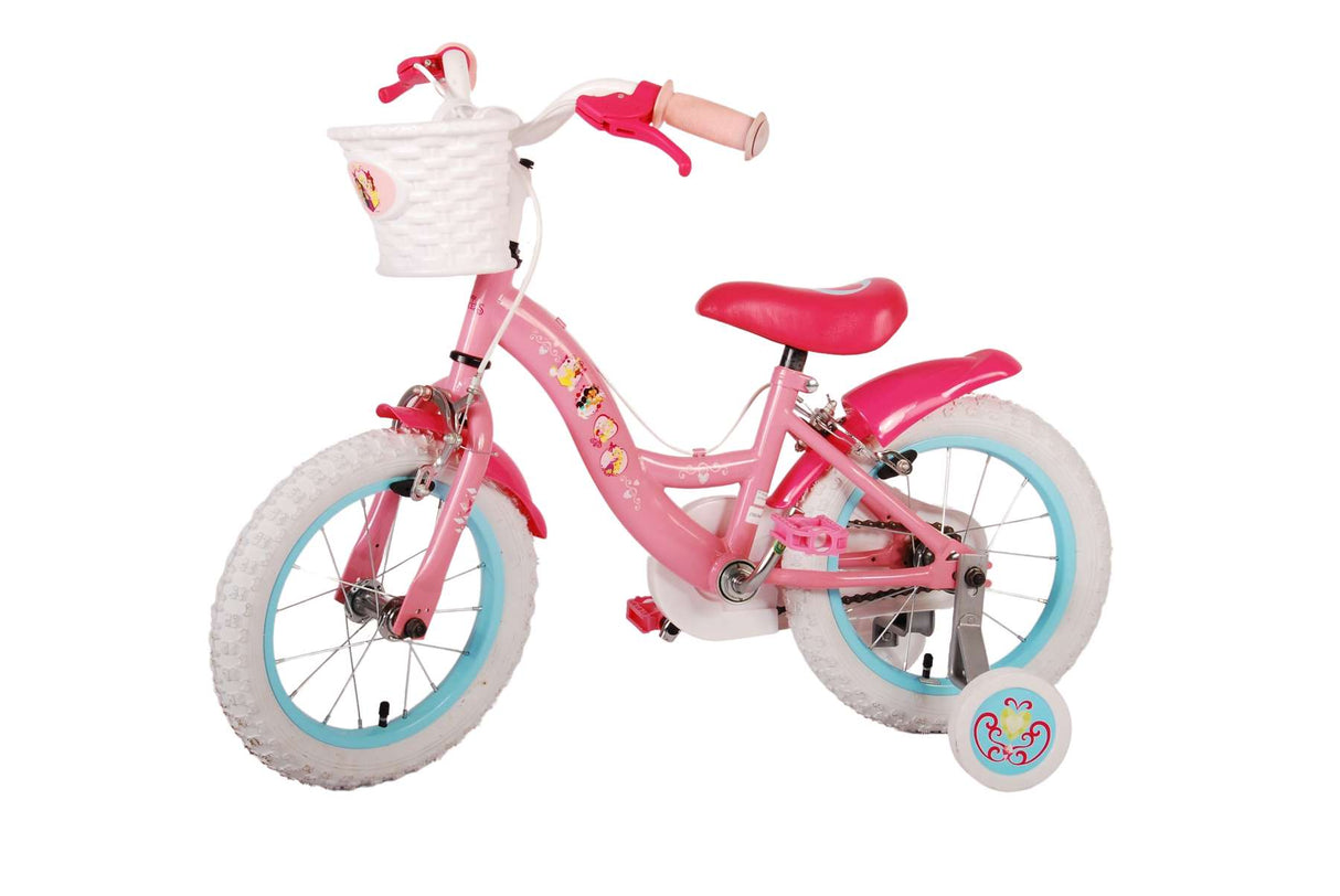Volare Disney Princess 14 Zoll Kinderfahrrad Pink mit zwei Handbremsen - Sicherheit, Komfort und Spaß in einem!