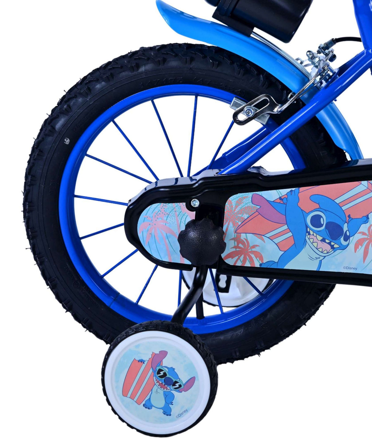 Volare Disney Stitch Kinderfahrrad für Jungen - 14 Zoll - Blau mit Zweihandbremsen