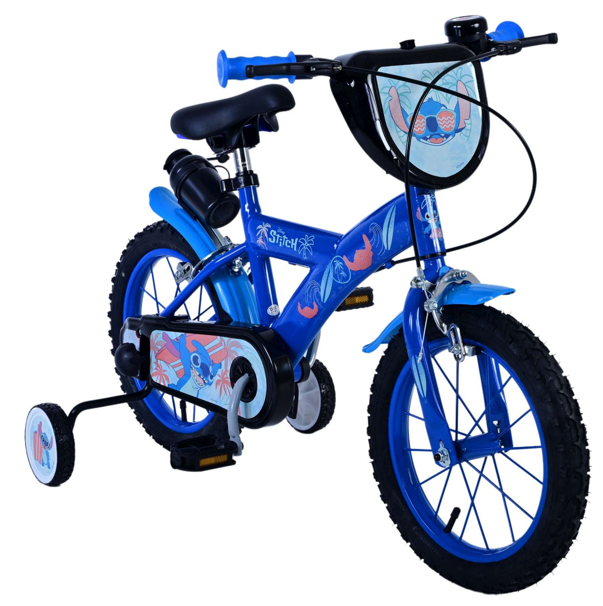 Volare Disney Stitch Kinderfahrrad für Jungen - 14 Zoll - Blau mit Zweihandbremsen
