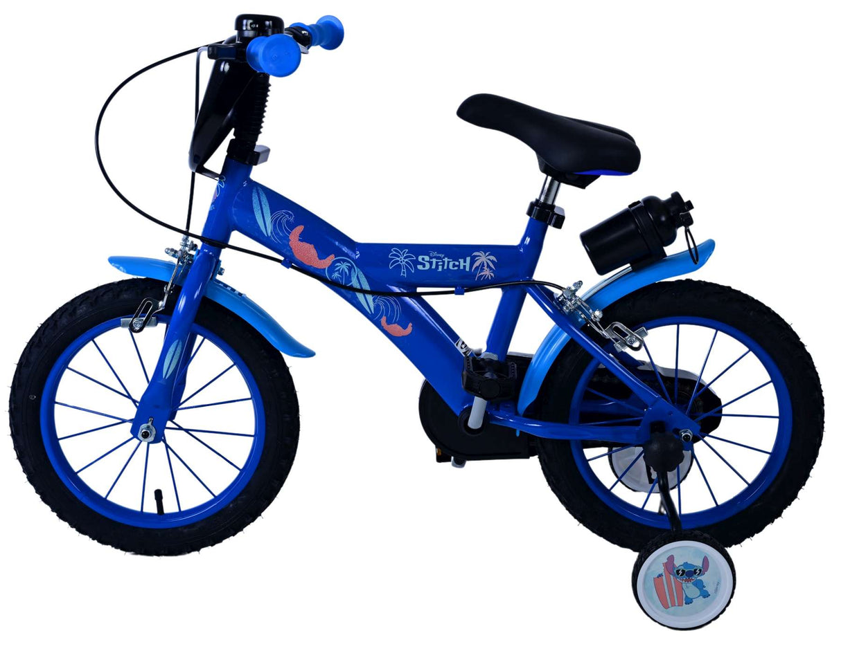 Volare Disney Stitch Kinderfahrrad für Jungen - 14 Zoll - Blau mit Zweihandbremsen