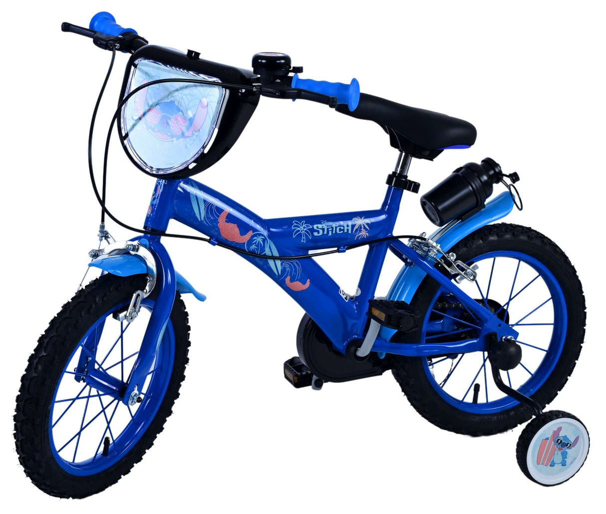 Volare Disney Stitch Kinderfahrrad für Jungen - 14 Zoll - Blau mit Zweihandbremsen