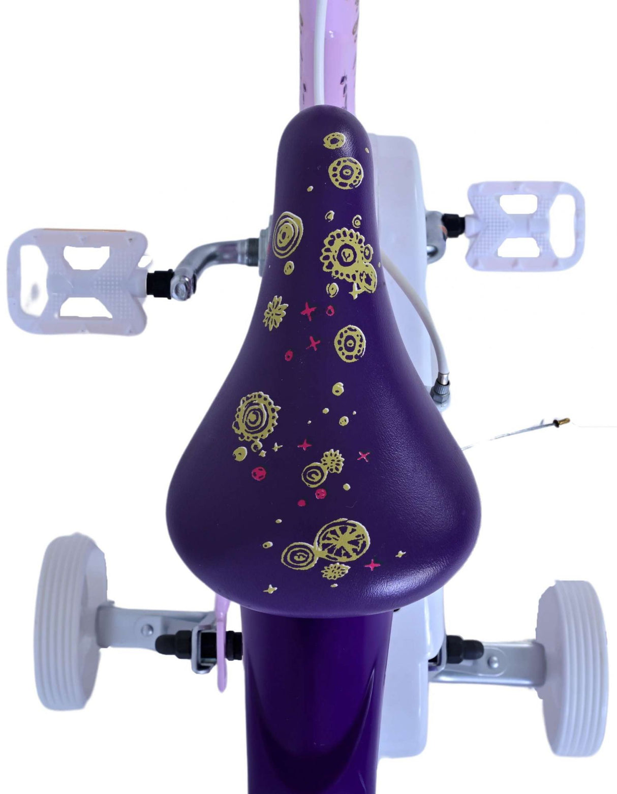 Volare Disney Wish Kinderfahrrad für Mädchen - 14 Zoll - Lila mit zwei Handbremsen