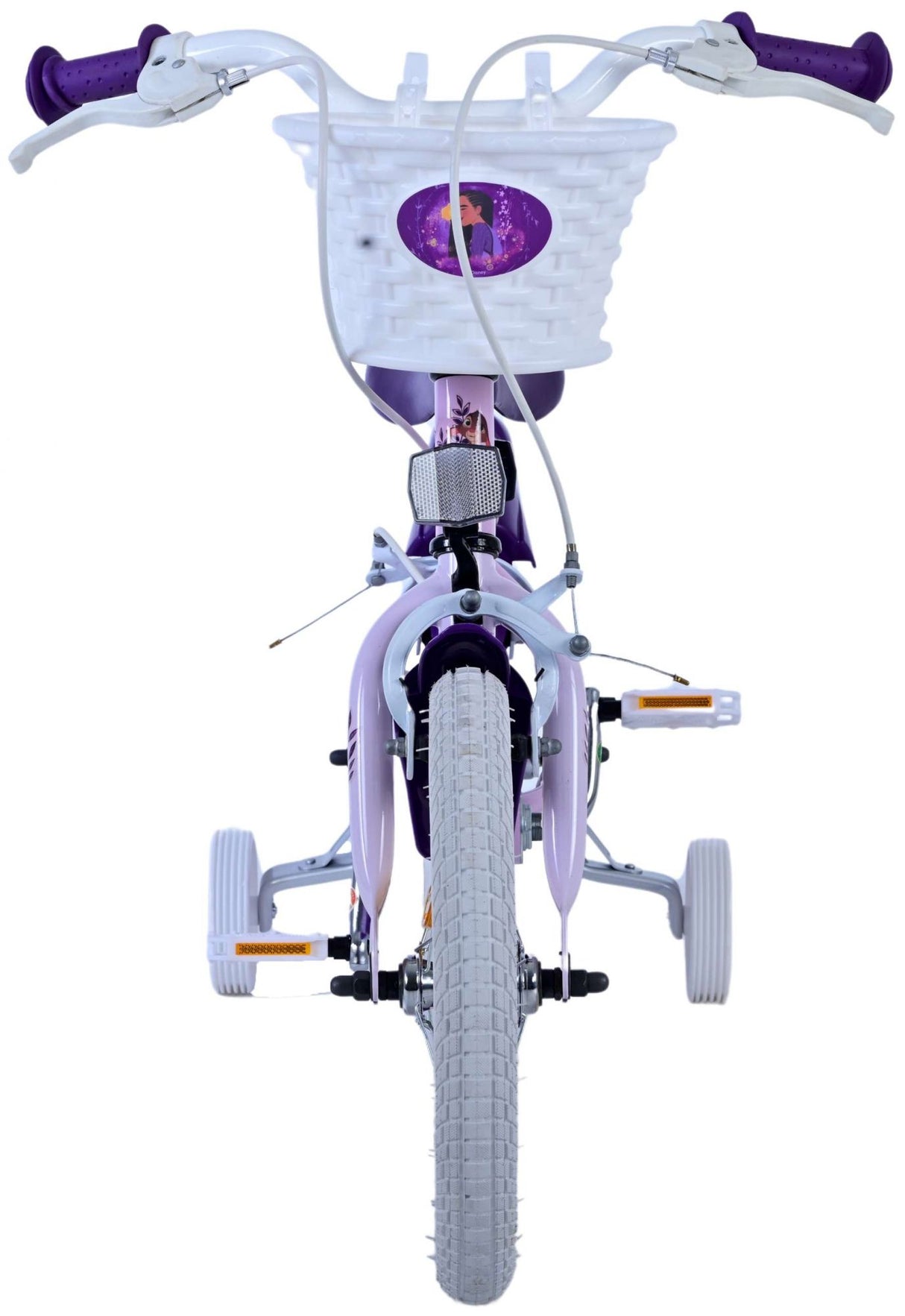 Volare Disney Wish Kinderfahrrad für Mädchen - 14 Zoll - Lila mit zwei Handbremsen