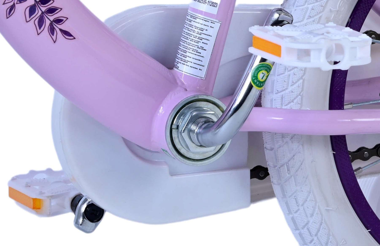 Volare Disney Wish Kinderfahrrad für Mädchen - 14 Zoll - Lila mit zwei Handbremsen