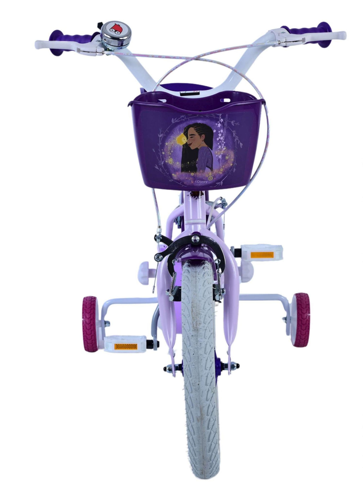 Volare Disney Wish Kinderfahrrad für Mädchen - 14 Zoll - Lila mit zwei Handbremsen
