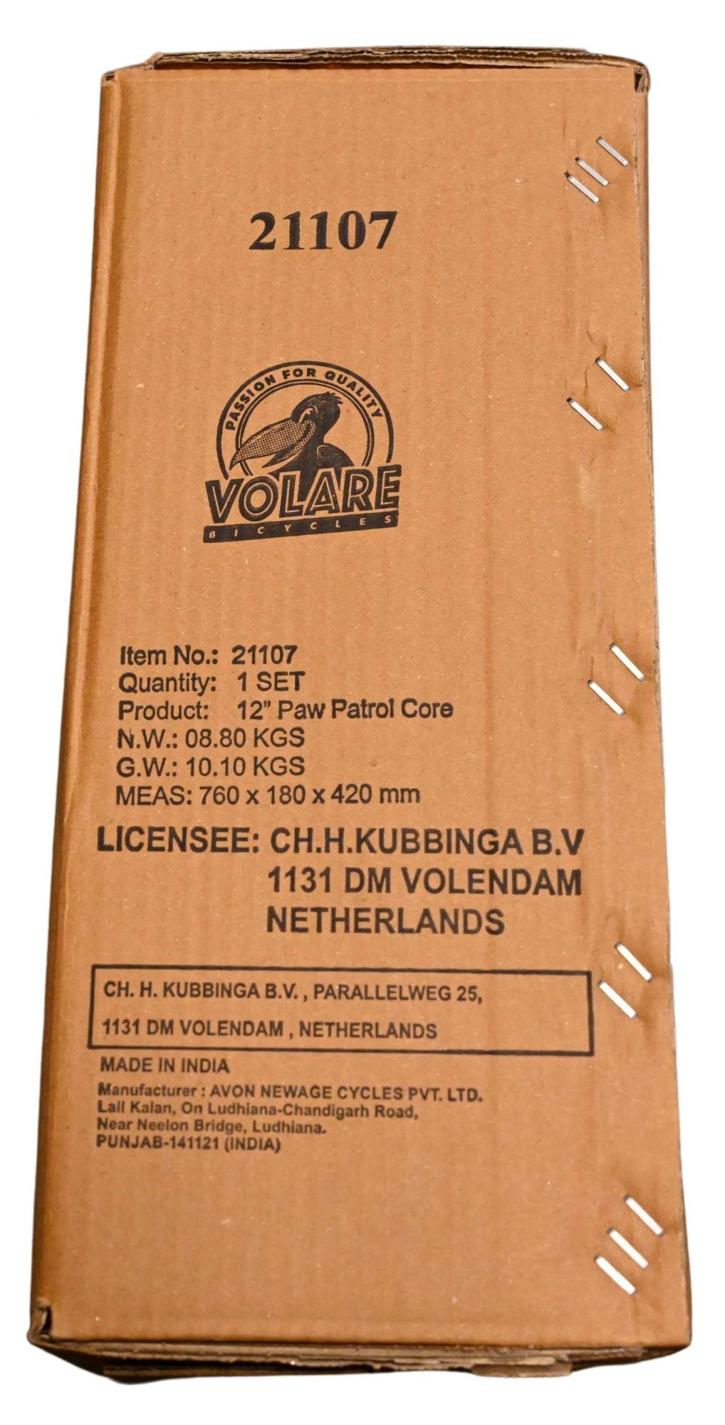 Volare Paw Patrol Kinderfahrrad - Jungen - 12 Zoll - Rot / Blau